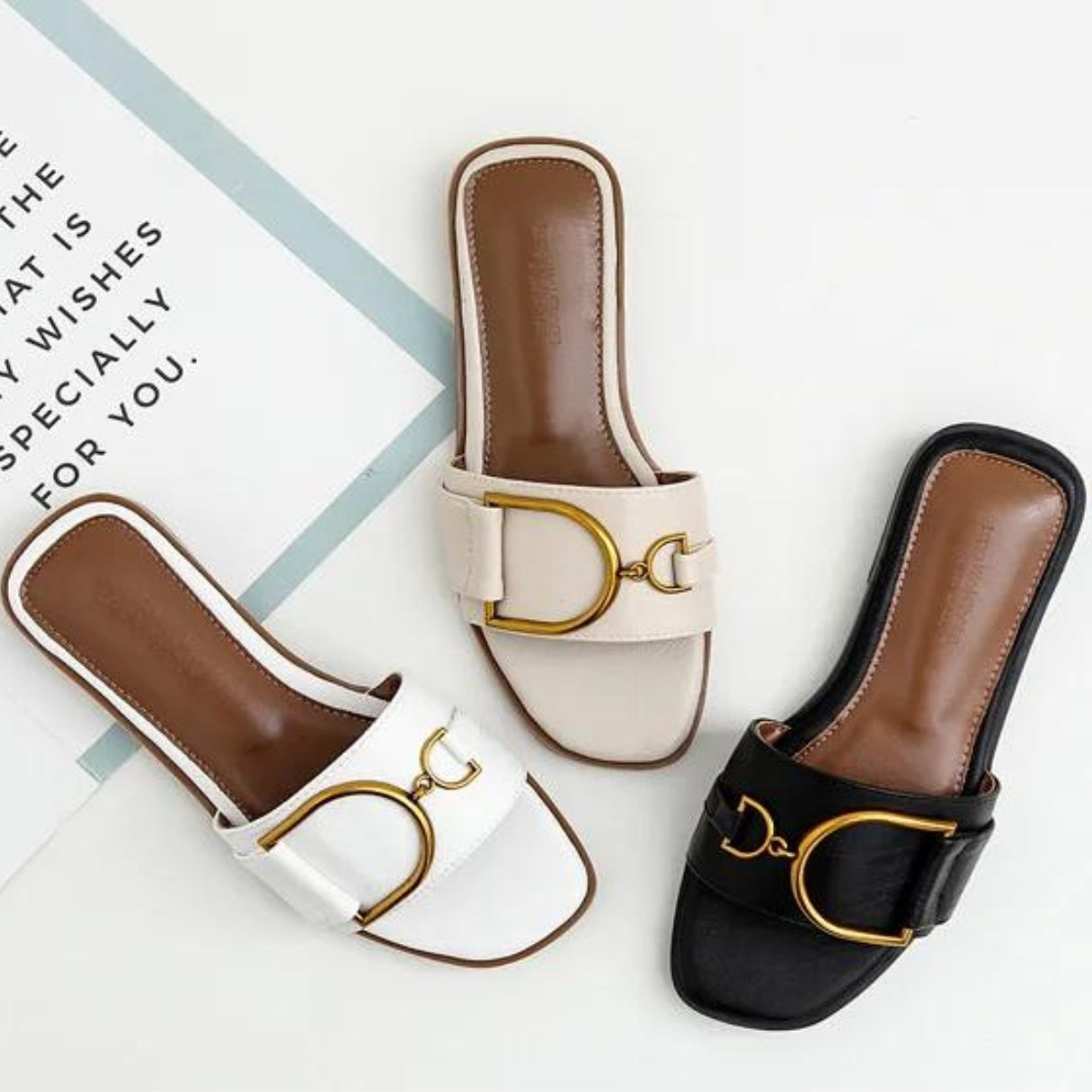 Square Toe Chic Leather Sandals