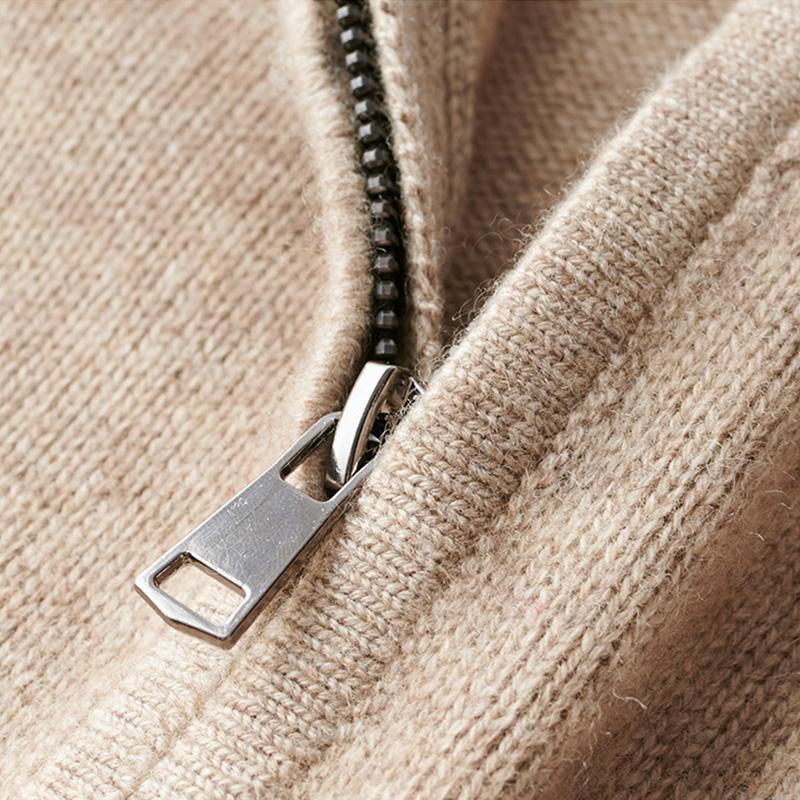 Turin Ribbed Collar Half Zip Sweater
