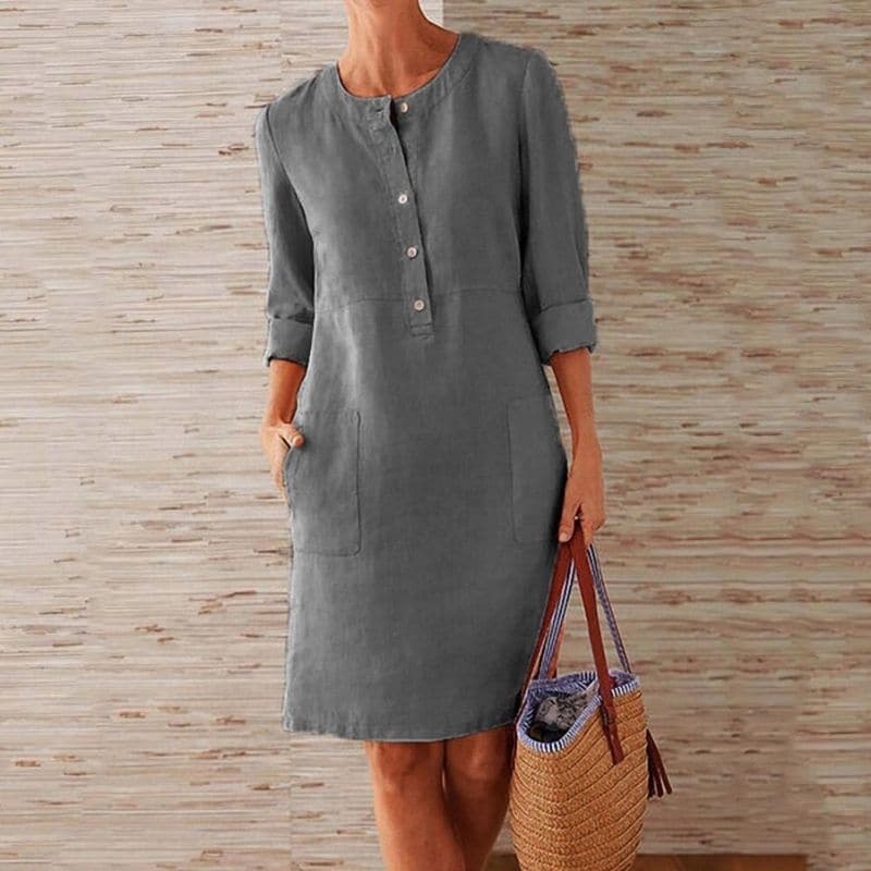 Marbella Linen Shirt Dress