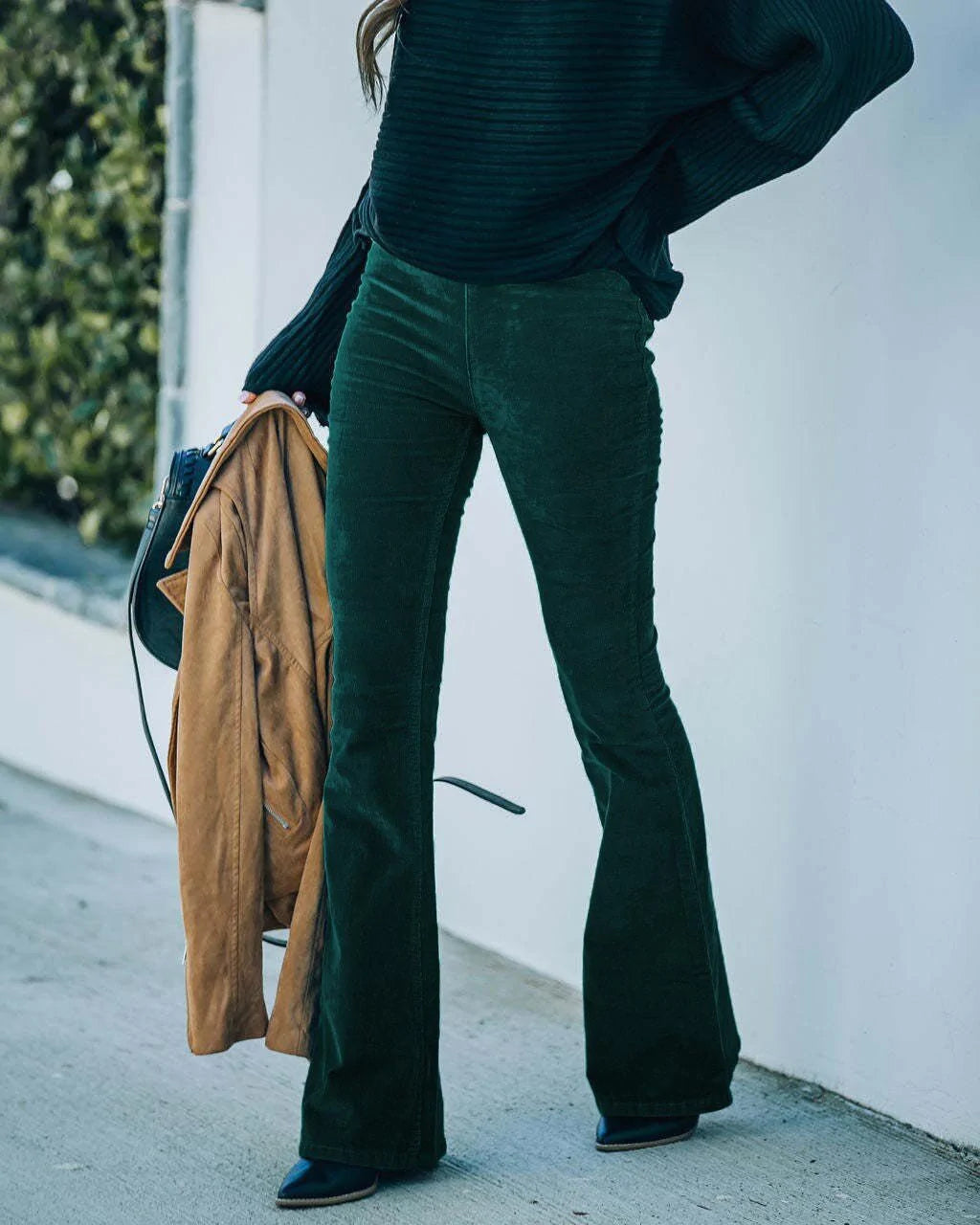 Noir High Rise Corduroy Pants