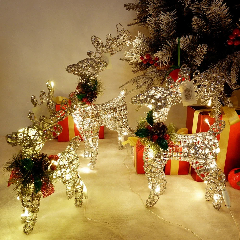 Elegant Iron Deer Figurine for Outdoor Display