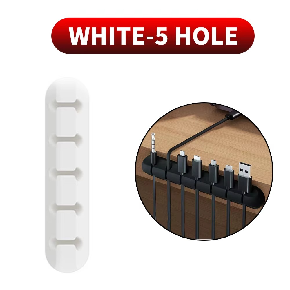 Premium Silicone Cable Organiser Clips – Desk Wire Management Set