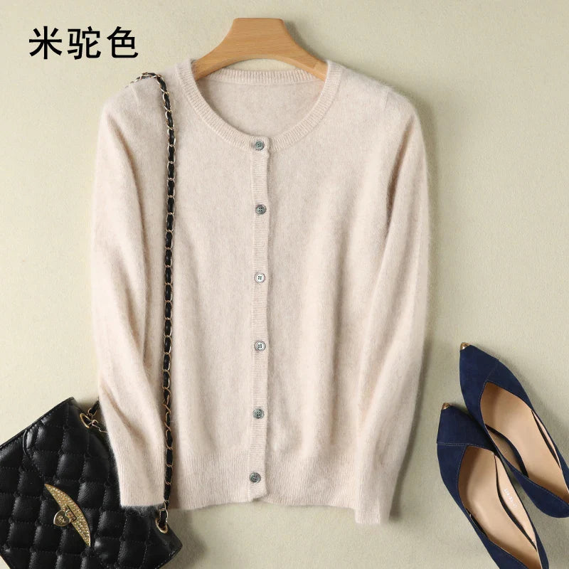 Lunara Mink Cashmere Blend Cardigan