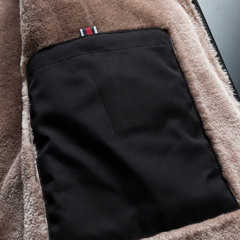Men's Black Fluffy Lined Jacket