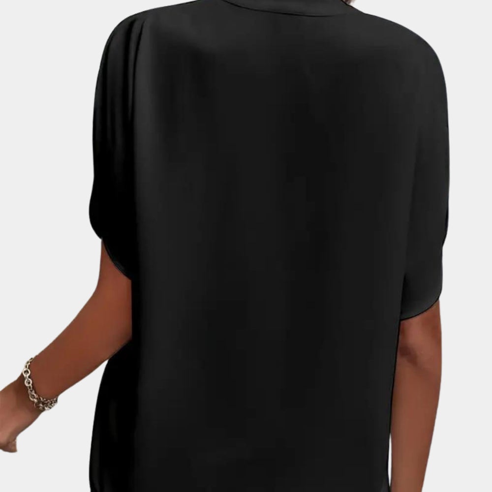 Luna Draped V Neck Top