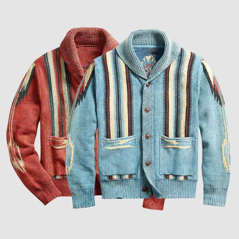 Hensley Retro Striped Knit Cardigan