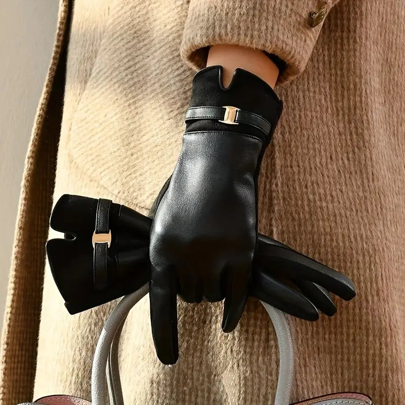 Aya Waterproof Faux Leather Gloves