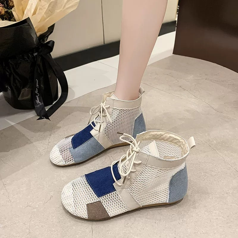 Patch Mesh Comfort Boots