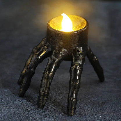 Halloween Flameless Skeleton Hand Tea Light Candles