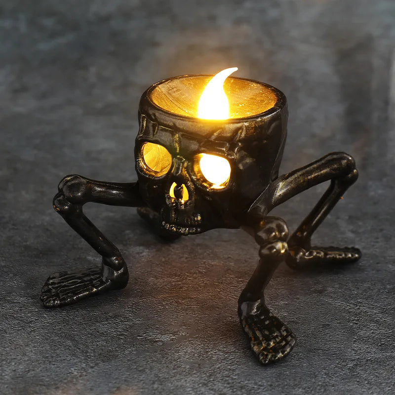 Halloween Flameless Skeleton Hand Tea Light Candles