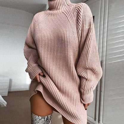 Luna Ribbed Turtleneck Sweater Dress