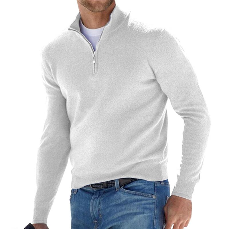 Turin Ribbed Collar Half Zip Sweater