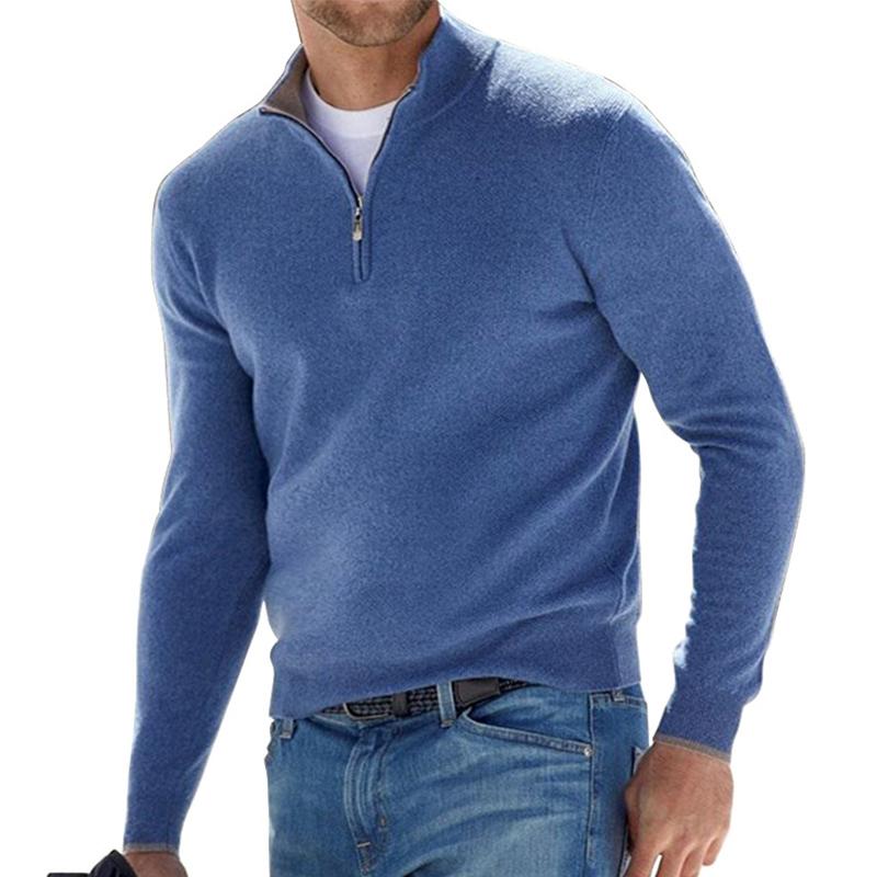 Turin Ribbed Collar Half Zip Sweater