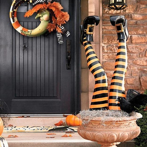 Witch Leg Yard Stakes Halloween Decoration, Set of 2