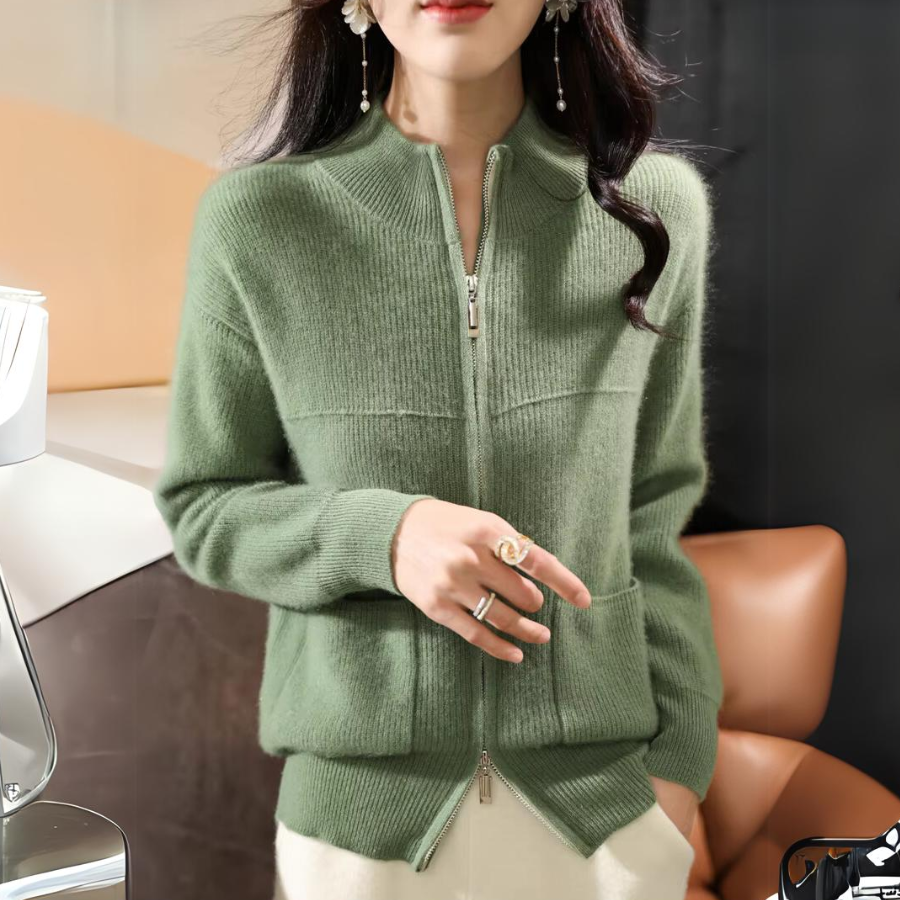 Suzanne Premium Merino Zip Up Sweater