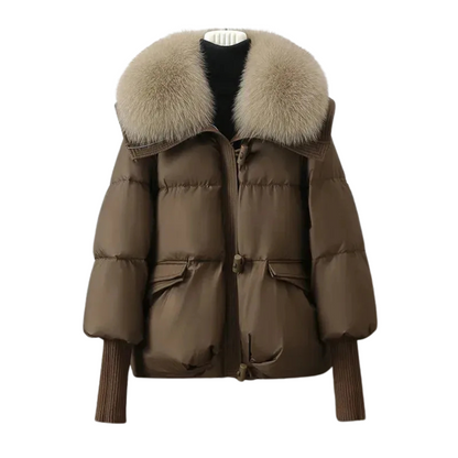 Liora Ribbed Cuff Puffer Coat
