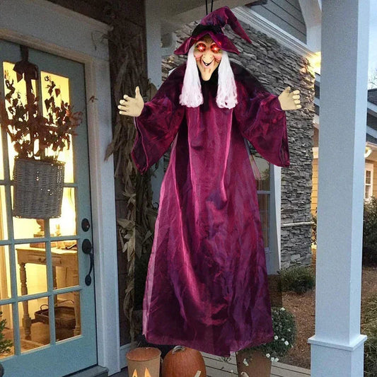 Animated Witch Decoration with Sound and Glowing Eyes