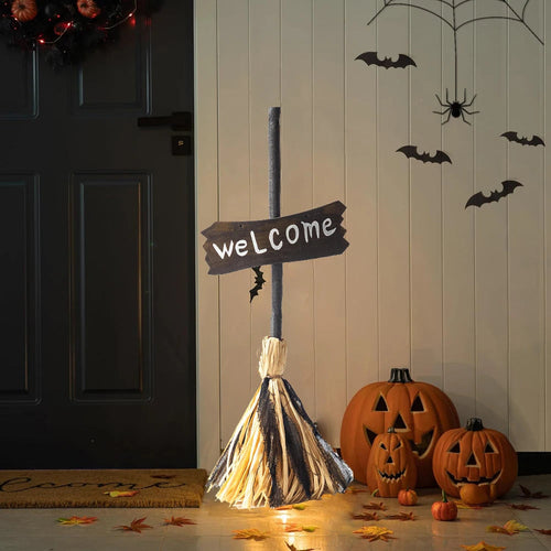 Animated Witch Broomstick Decoration