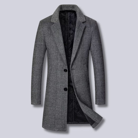 Loriento Plaid Wool Trench Coat