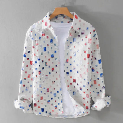 Alessandro Patterned Denim Shirt - Members