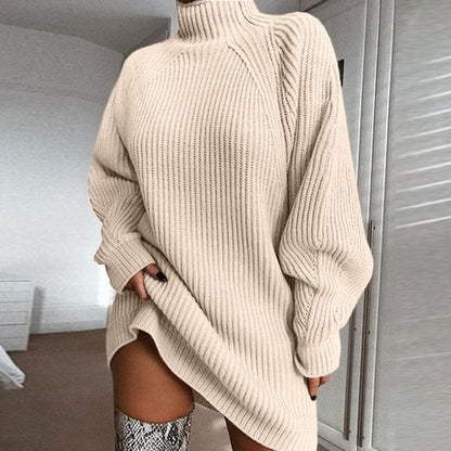 Luna Ribbed Turtleneck Sweater Dress