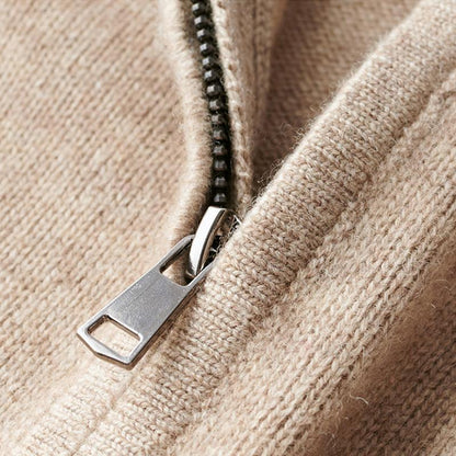 Turin Ribbed Collar Half Zip Sweater