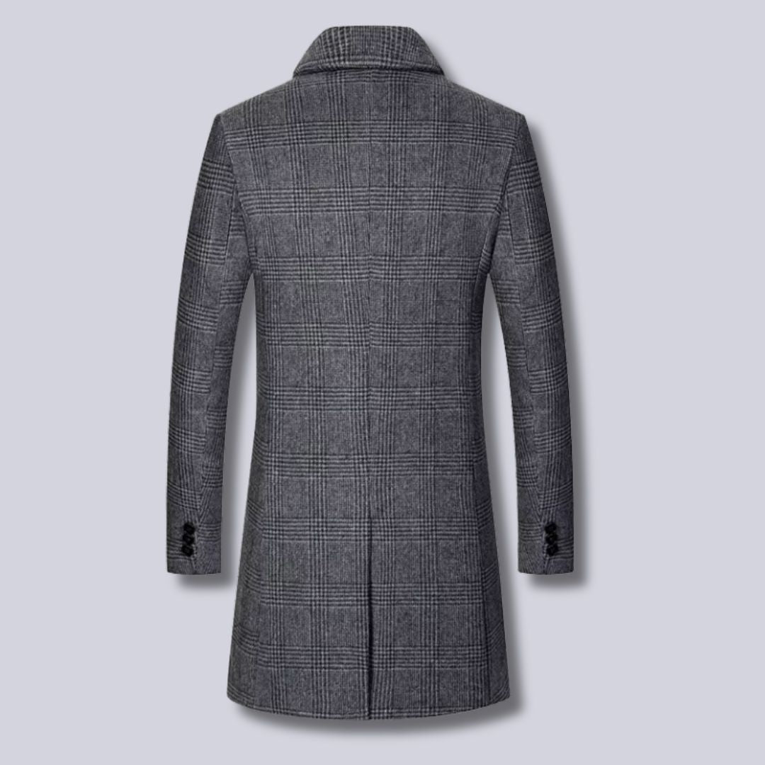 Loriento Plaid Wool Trench Coat