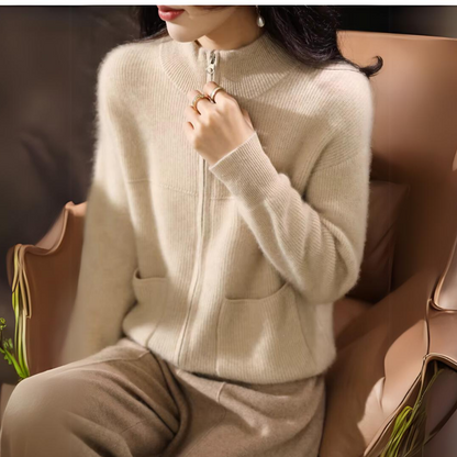 Suzanne Premium Merino Zip Up Sweater