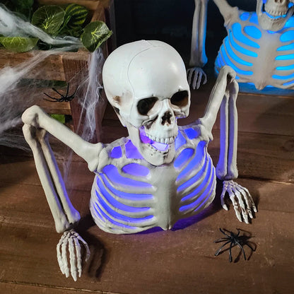 Glowing Skeleton Head Decoration Halloween Decoration