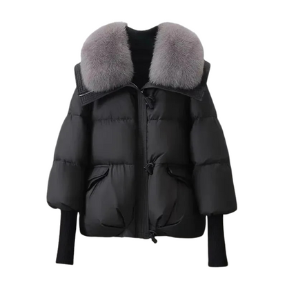 Liora Ribbed Cuff Puffer Coat