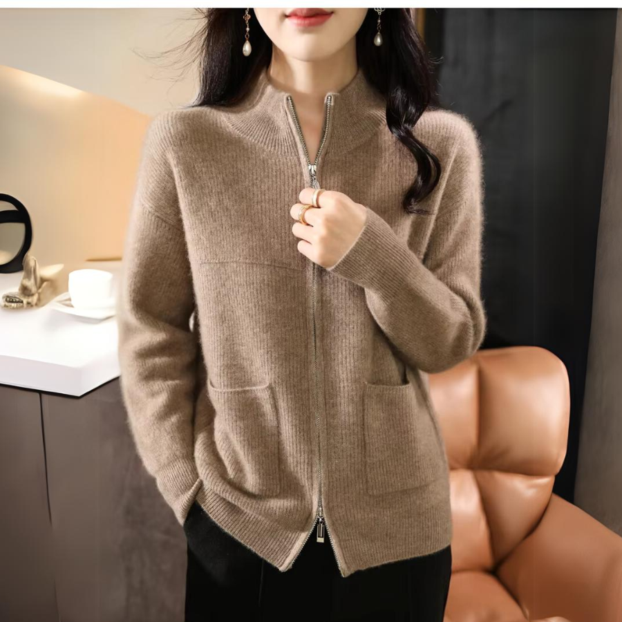 Suzanne Premium Merino Zip Up Sweater