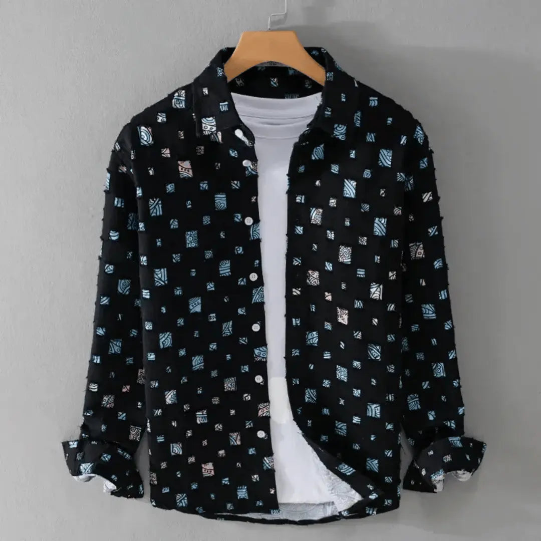 Alessandro Patterned Denim Shirt - Members