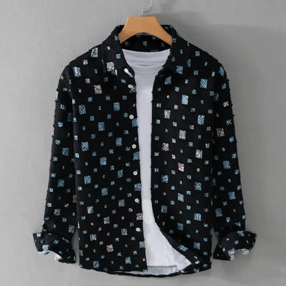 Alessandro Patterned Denim Shirt - Members