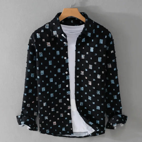 Alessandro Patterned Denim Shirt - Members