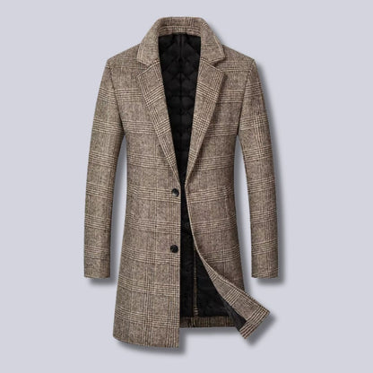 Loriento Plaid Wool Trench Coat