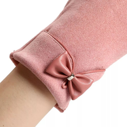 Chic Bow Decor Touchscreen Gloves