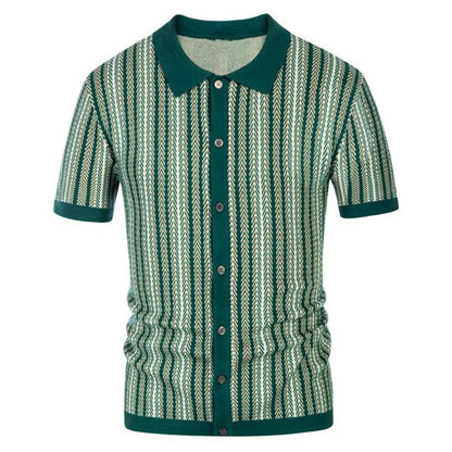 Chevron Button Through Polo