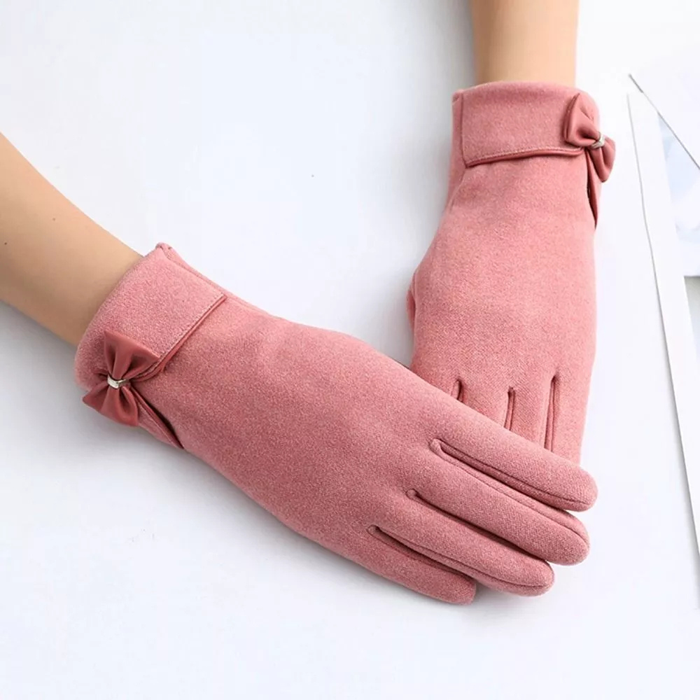 Chic Bow Decor Touchscreen Gloves