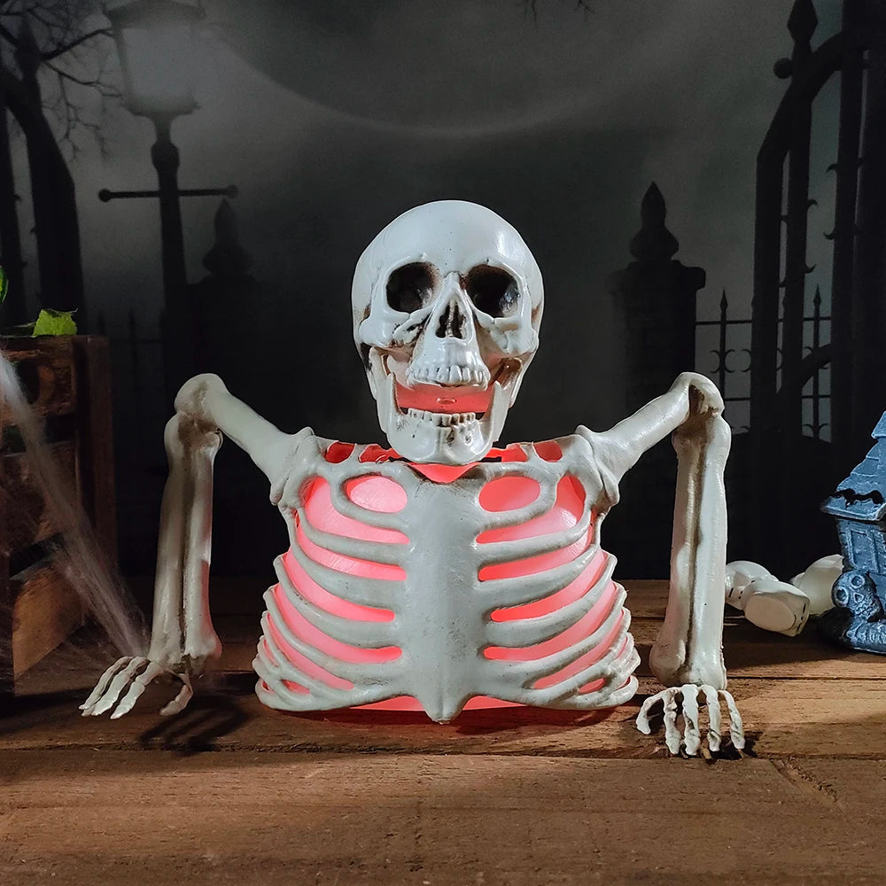 Glowing Skeleton Head Decoration Halloween Decoration