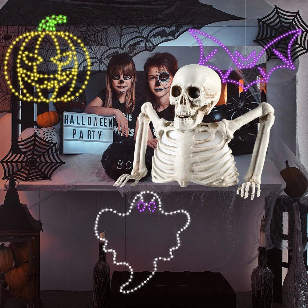 Glowing Skeleton Head Decoration Halloween Decoration