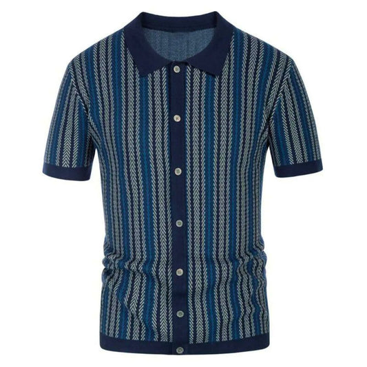 Chevron Button Through Polo
