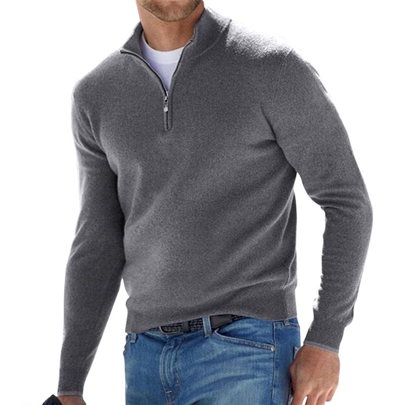Turin Ribbed Collar Half Zip Sweater