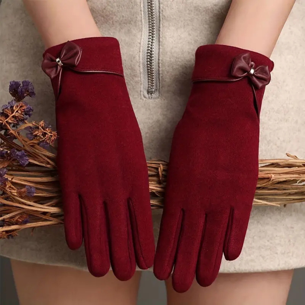 Chic Bow Decor Touchscreen Gloves