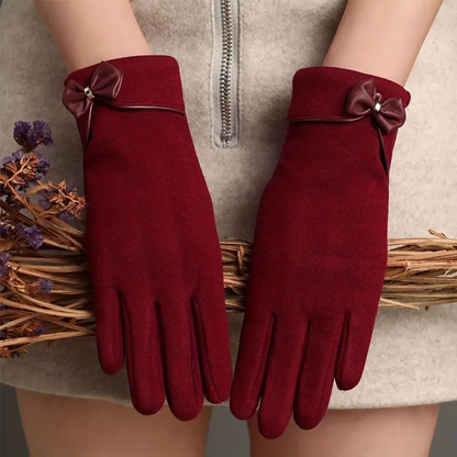 Chic Bow Decor Touchscreen Gloves