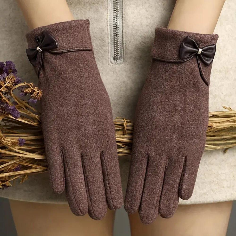 Chic Bow Decor Touchscreen Gloves