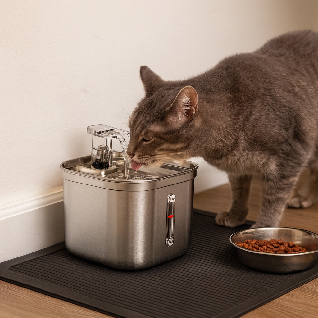 Automatic Stainless Steel Pet Water Fountain with Smart Filtratio