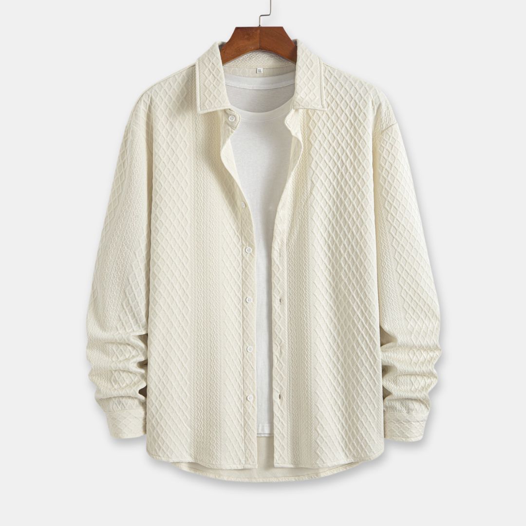 Long Sleeve Ivory Lux Button Up
