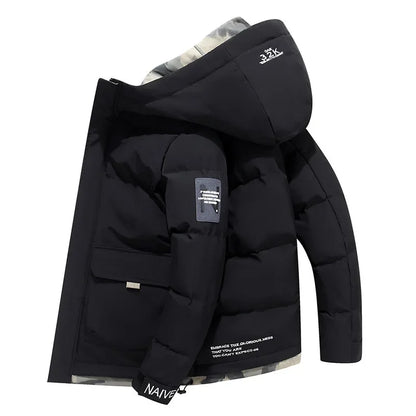 Fixed Hooded Winter Parka  Windproof, Insulated & Modern