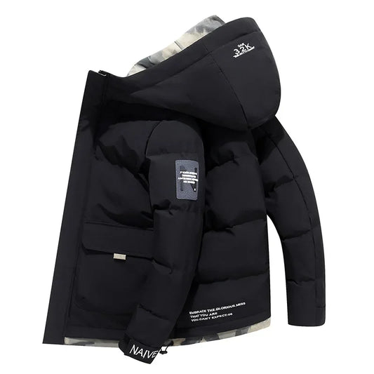 Fixed Hooded Winter Parka  Windproof, Insulated & Modern