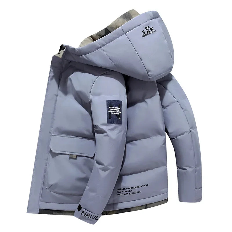 Fixed Hooded Winter Parka  Windproof, Insulated & Modern